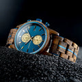 BOBO BIRD Men’s Wood Watch – Engraved Wooden Wristwatch with Quartz Movement